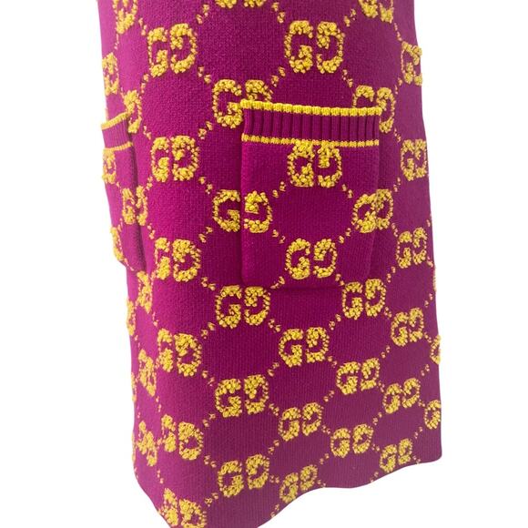 Gucci Wool GG Boucle Sweater Mini Dress Small Logo Monogram - Picture 9 of 10
